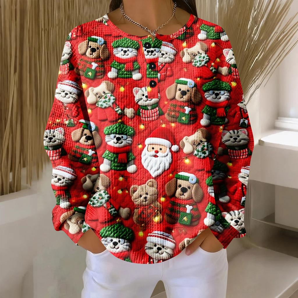 Women's Casual Shirts Long Sleeve Tops Button Up V Neck Loose Knit Fall Favorites For Women