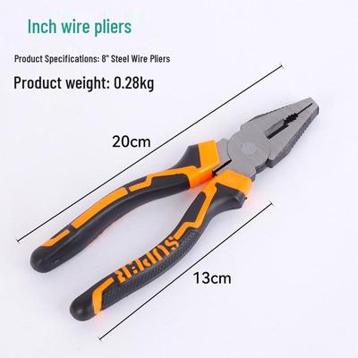 8-inch Steel Flat-nose Pliers for Electricians – Multi-functional Wire Cutters