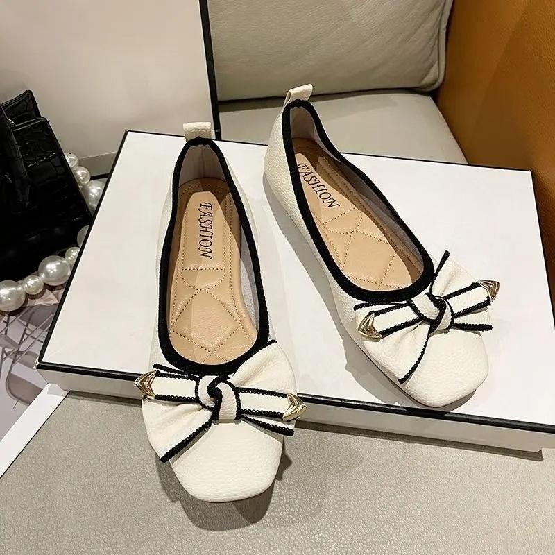 Fashion Woman Flats Grace Anti-slip Leather Casual Elegant Party With Bow High Quality Fashion Beau Today On Promotion Shoes for Women