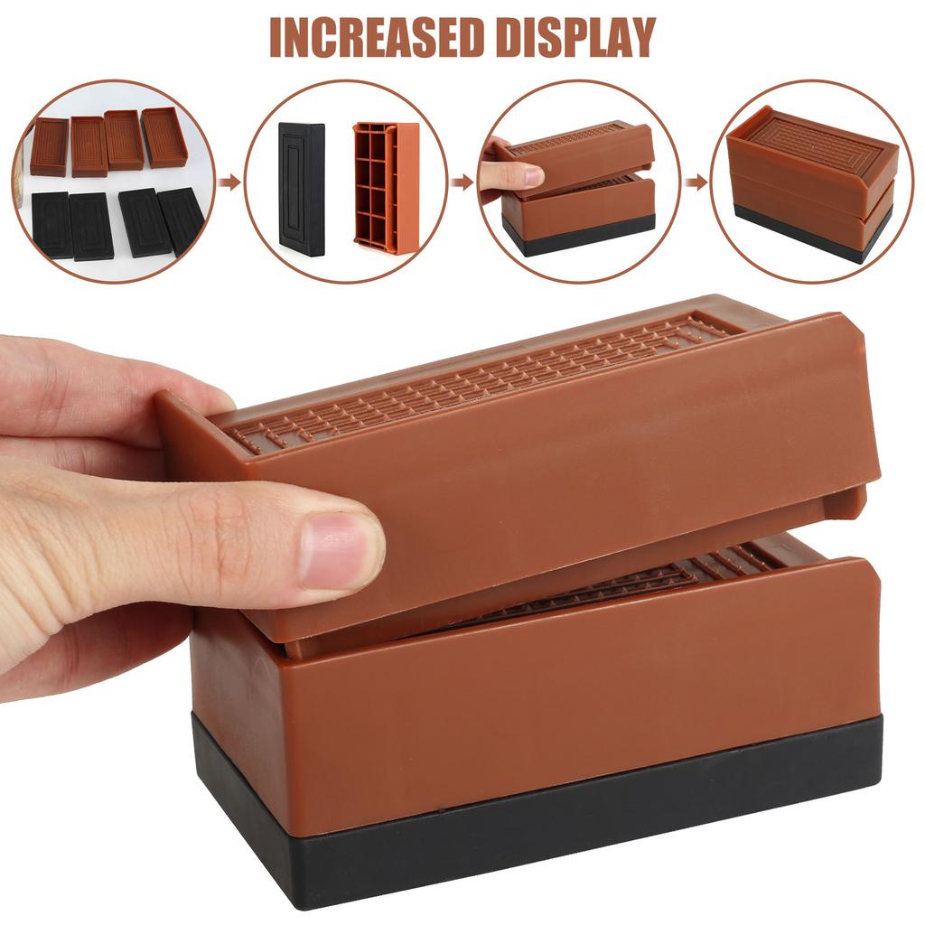 4/8pcs Bed Risers with Anti Slip Pad Heavy Duty Adjustable Furniture Riser Stackable Desk Lifts Leg Extenders for Table Couch