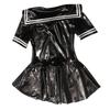 Sexy Dames Latex Cosplay PVC Glanzend Mini Tutu Jurk Zeemanskraag Japanse Schooluniform Strik Meisje Meisje Geplooide Mini Jurk