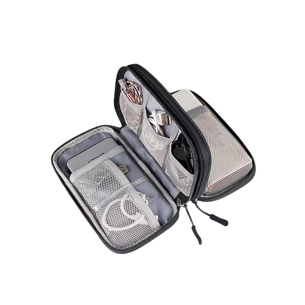 Portable Travel Organizer for Power Banks, Cables, Chargers, and Earphones.