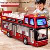 Children's Convertible Double-Decker Bus Toy - Boys' Simulation Sightseeing Coach Model