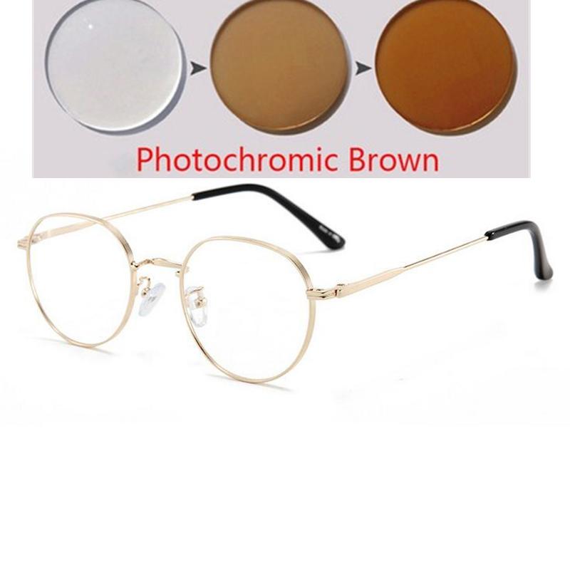 Blue Light Blocking Oval Glasses Women Metal Polygon Short Sight Eyewear Prescription Spectacles 0 To 4