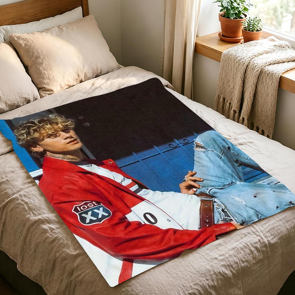 Rapper M-MGK Blanket For Soft Warm Knee For Bedroom Living Room Bed Sofa Camping Picnic Office Gift