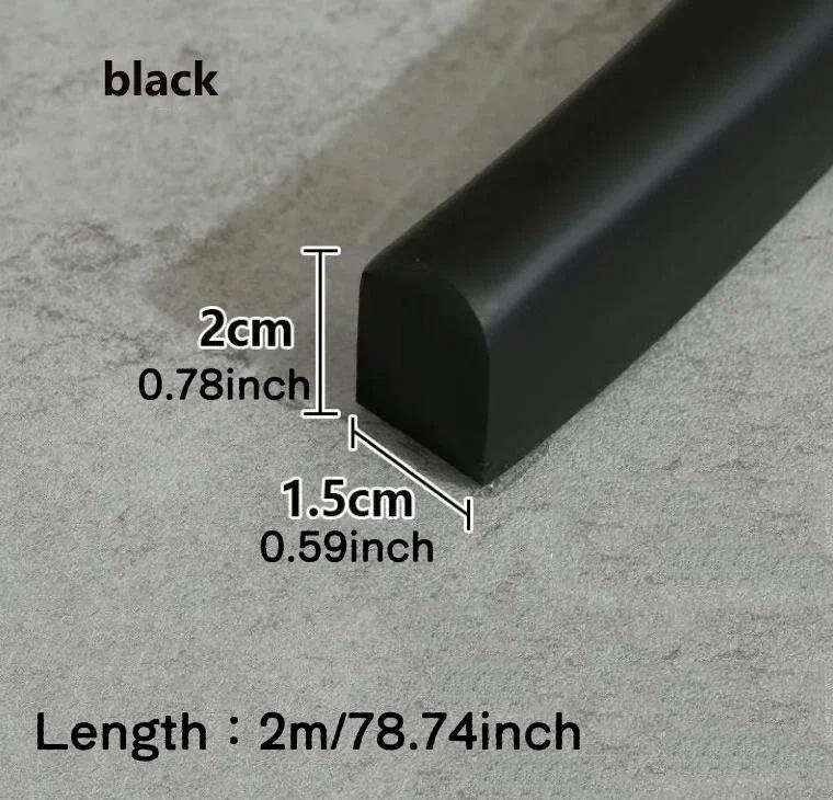 1PC 2m/78.74inch Water Retaining Strip Bathroom Sealing Stopper Shower Dam Retaining Non-slip Dry And Wet Separation Flood Barri