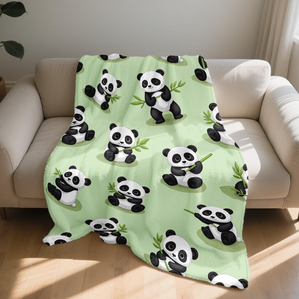 Pandas In Bamboo Forest Blanket, Cozy Throw for Family Movie Nights Office Bedroom, Perfect for Weekend Trips Outdoors