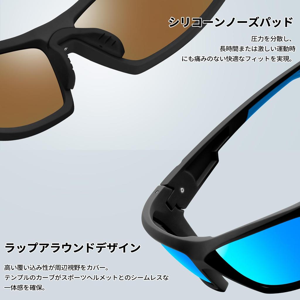 Sports Polarized UV400 TR90 Unisex [Joopin] Sunglasses, Lenses, Men's, Running, Cycling, Protection, Lightweight, Frame, Wrap-Around Design, (Blue)