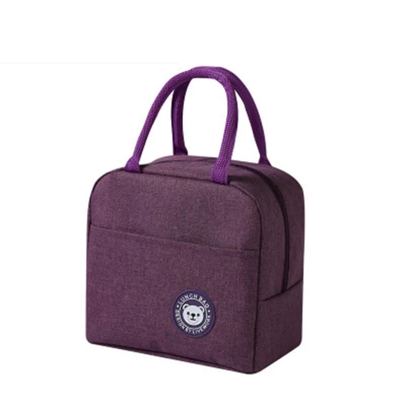

Portable Insulated Canvas Lunch Bag for Girls Picnic Travel Food Storage