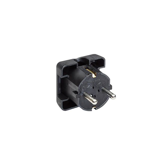 Fiche de contact de protection - Bachmann - Noire - Plate - Type F - 2 pôles - Schuko - CE - 0.03 kg - 220-240V