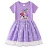 Vestido de Princesa Kpop Demon Slayer para Niñas con Lentejuelas Arcoíris y Malla, con Mangas Largas y Cortas para Primavera, Verano y Otoño.