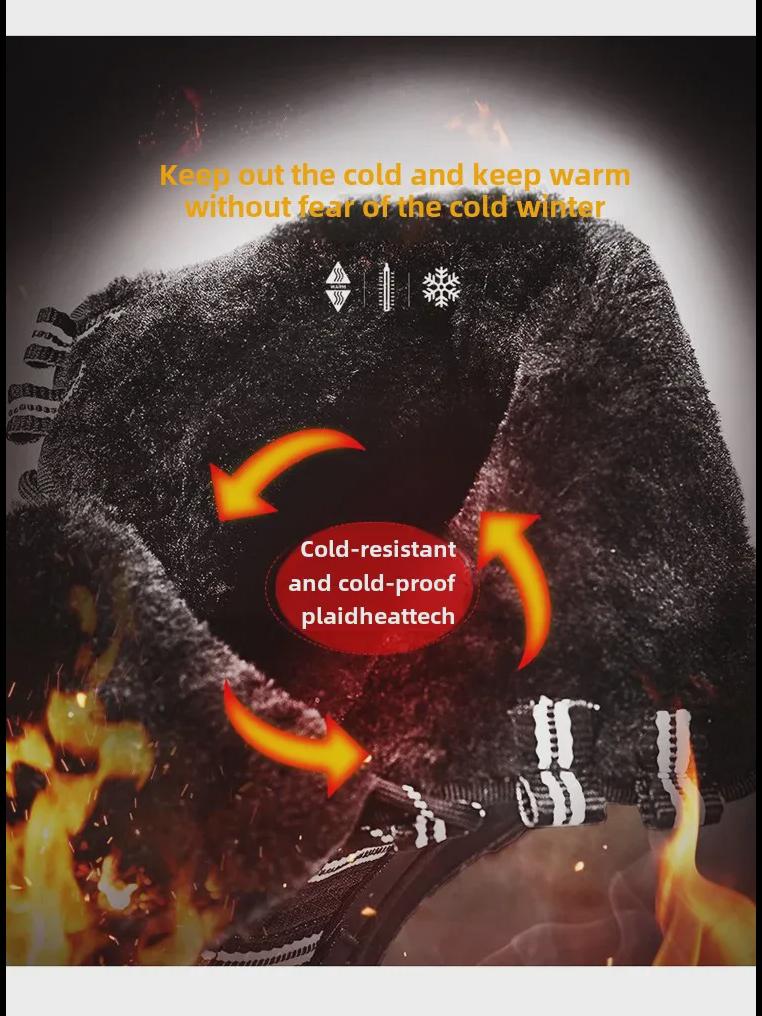 Vinter Höga Snökängor, Herr- och Dam Plus Sammet Tjocka Varma Stövlar - Utomhus Korta Stövlar