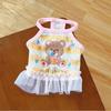 Fresh Pet Tulle Skirt Cartoon Bear Print Cat Clothes Breathable Strapless Small To Medium Dogs Dress Bichon Strapless Dress