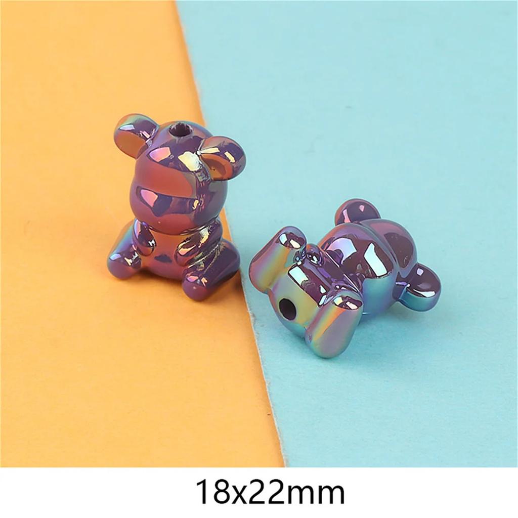 CH73 5Pcs Bear Strawberry Beads Beautiful Multicolor Beads Handmade Diy Necklace Bracelet Jewelry Handmade Beads Accessories