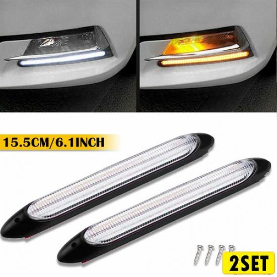 4x 6  ДХО Светодиодная лента для фары Дневной ходовой свет Последовательный указатель поворота