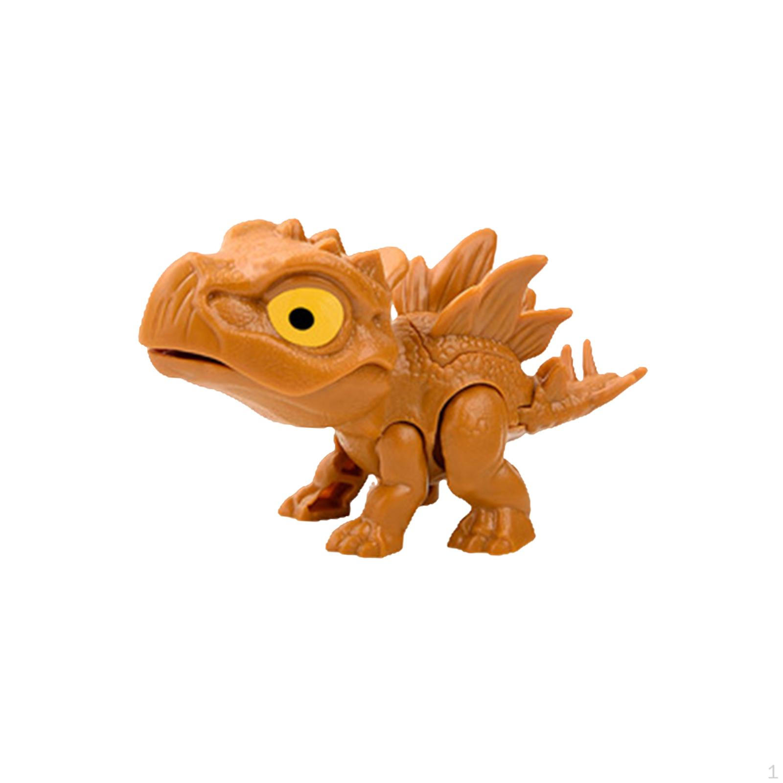 

Biting Finger Dinosaur Toy Action Figure Funny Theater Puppet Doll Hand for Children Brown Stegosaurus