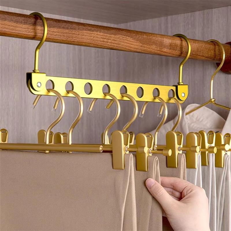 1/2 STÜCK Aluminiumlegierung Faltbarer Kleiderbügel, Organizer-Ständer 6/8 Löcher Drehbar Magische Bügel Garderobenaufbewahrung Platzsparender Ständer