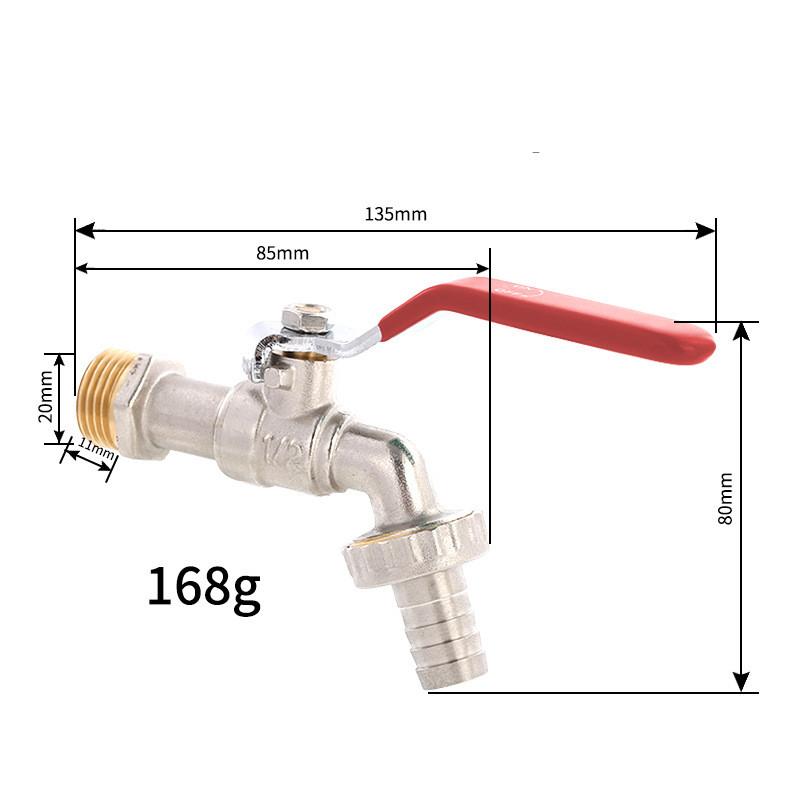 1/2'' 20mm Garden Lever Tap Outdoor Water Faucet Long Handle 1-Way Ball Valve Shut Off with Connecter for IBC Tank