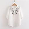 Cartoon Flower Loose Double-Layer Cotton Yarn Long Sleeves Artsy