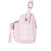 Sanrio Characters Checkered Shoulder Bag with Plush 16 X 22 X Synthetic Leather Toy, 7.5cm, (My Melody)
