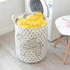 Nordic Cartoon Horse Cotton Linen Laundry Basket - Large Folding, Waterproof Storage for Clothes and Toys
