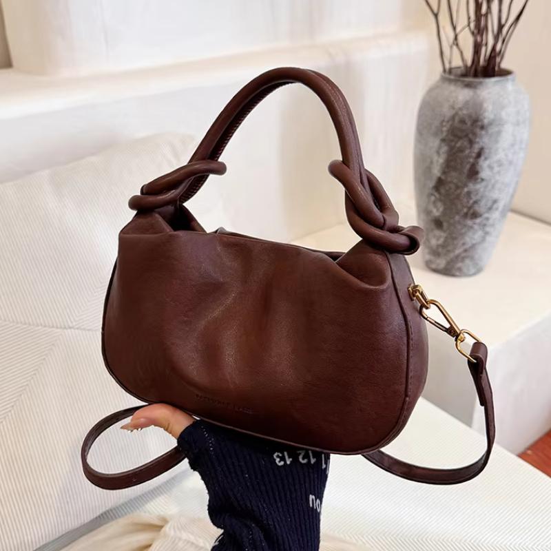 PU Solid String Sewing Fashion Shoulder Bags High Quality Temperament Women's Handbags Hard Exquisite Ladies Bags