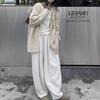 European cotton velvet wide-leg pants women's spring and autumn new lazy wind loose Yamamoto pants thin drape straight casual pants