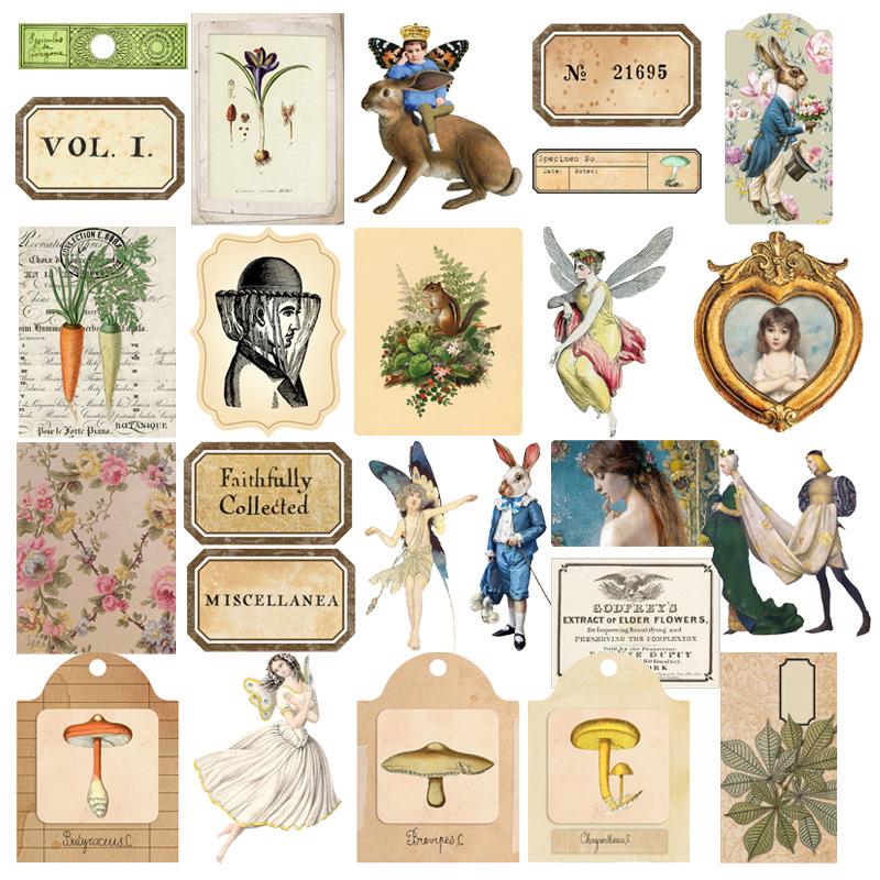 Retro Girl Journal Stickers Set - 50pcs for DIY Suitcase, Phone Case, Tablet