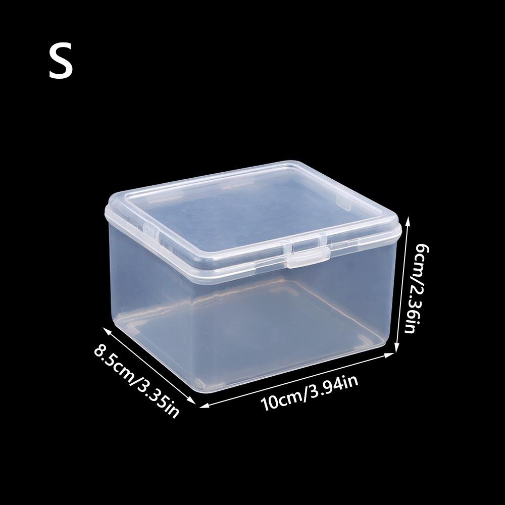1Pcs with Lid Storage Box Rectangular Shape Multi-purpose Storage Case Clear Plastic Small Thing Container