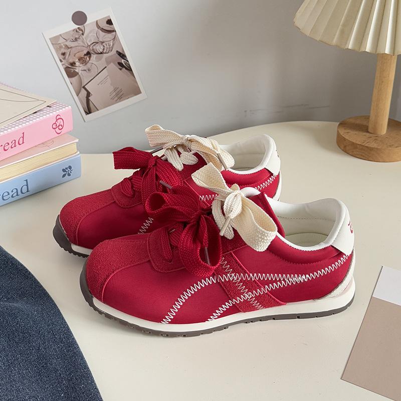 

Мода 2025 Женские спортивные туфли Agan Толстая подошва Дышащая обувь Повседневный спорт Теннис Винтажные туфли дерби zapatos mujer 40