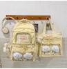 Schoolbagins Style High-value Student Schoolbag Female Korean College Style Two-piece Backpack Ballet Style Lace Make-up Bag