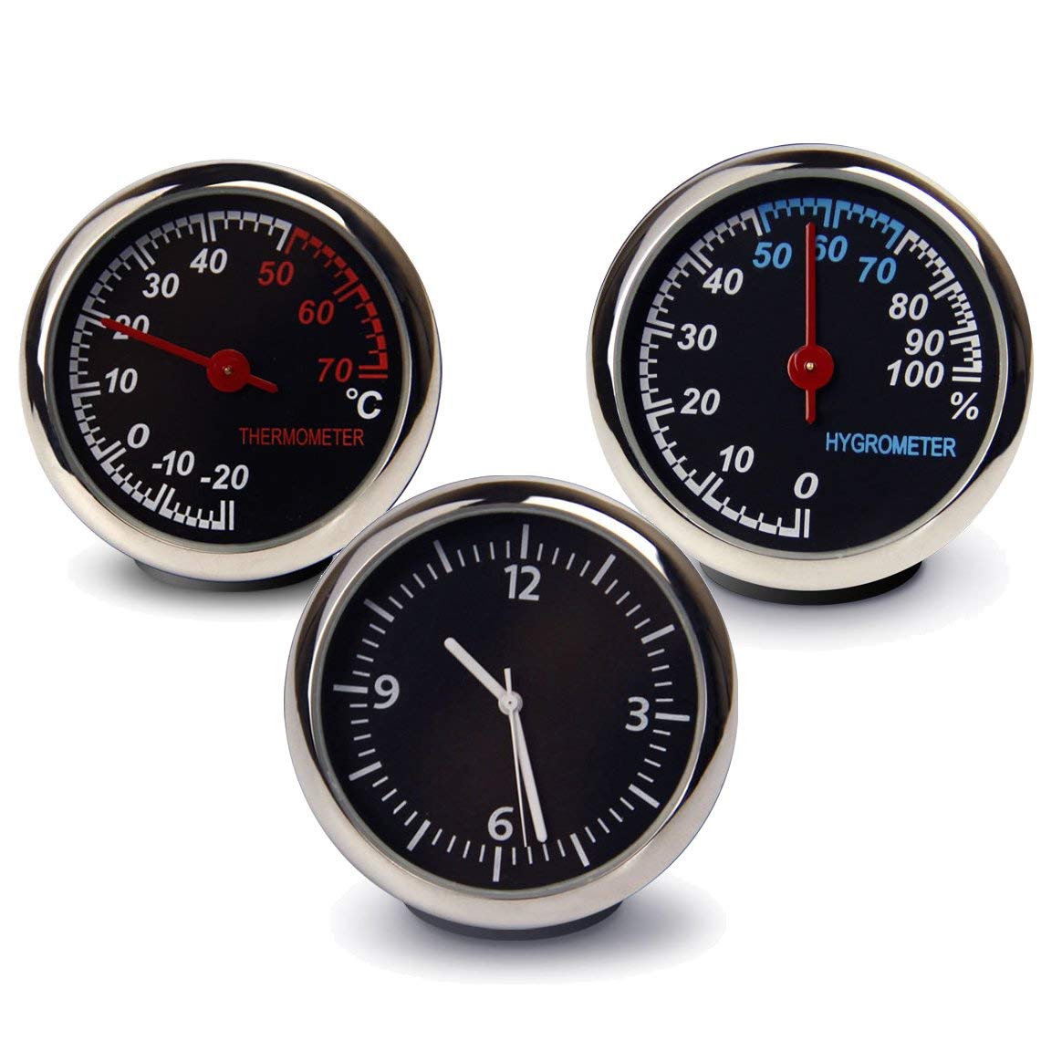 

CarOver CO-3METER Universal Analog 3-Way Meter Wind Set for Cars, Clock, , Hygrometer, Double-Sided Tape Set