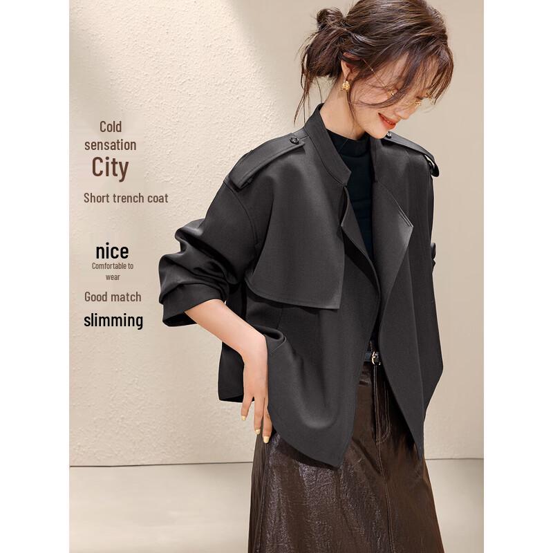 

Mohan Yimei Women s Relaxed Fit Short Trench Jacket L