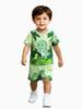 Summer Boys Cartoon Print Short Sleeve Shorts Set, Breathable Two-Piece Outfit For Home & Outdoor Wear