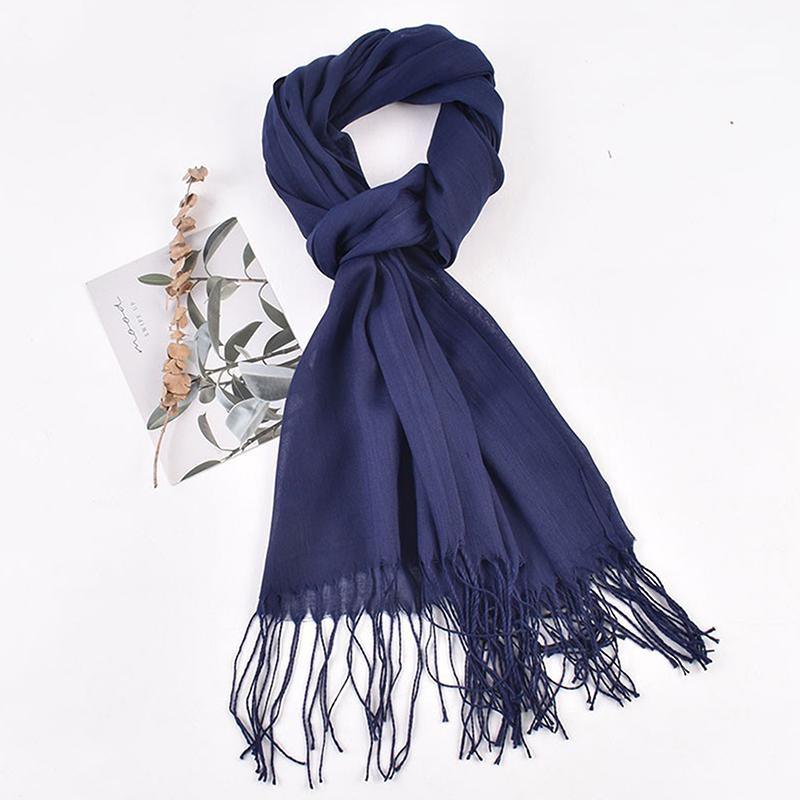 Women 70x200cm Faux Cashmere Solid Fringe Scarf Minimalist Elegant A/C Shawl Soft Breathable Autumn And Winter Warm Scarf
