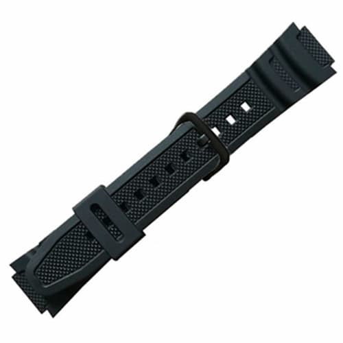 Kautschuk Uhrenarmband, PU Armband, Kompatibel mit Casio AQ-S810W, SGW-300H, MRW-200H, AE-1000W, W-S200H, W-735H und AEQ-110W (Schwarze Schnalle)