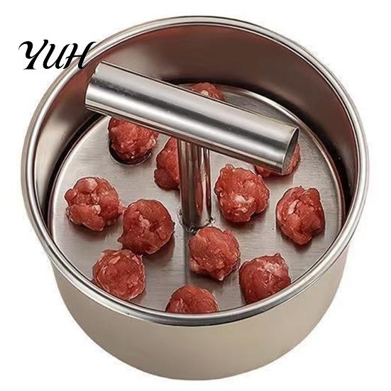 Meatball Maker Tool Stainless Steel Maker, 6/12-Hole Manual Meat Press Mold for Homemade Ergonomic Beef Pork Fish Balls, Non-Stick Shaper, Dishwasher