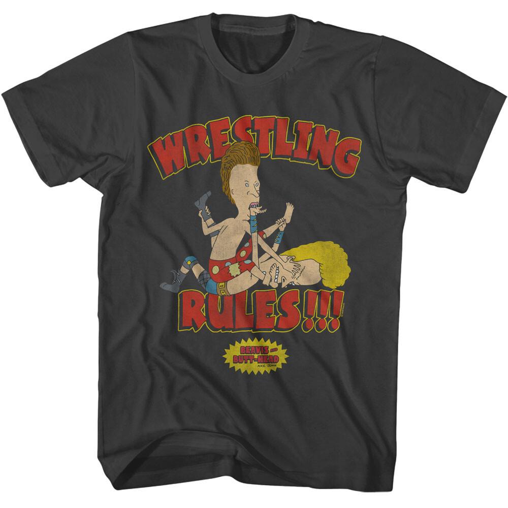 MTV Classic Cartoon Beavis And Butthead Wrestling Rules Men s T Shirt Unisex T-Shirt S