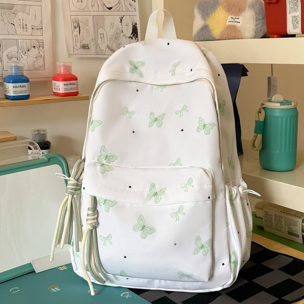 Schoolbag High Value Korean Version Ins Style Backpack Female Student Large Capacity Cute Cartoon Schoolbag Lightweight Simple Backpack
