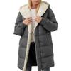 Solid Color Hooded Cotton Jacket, Long Sleeve Double-sided Fleece Slim Fit Elegant Cardigan Coat for Women, Europe America Style MG953