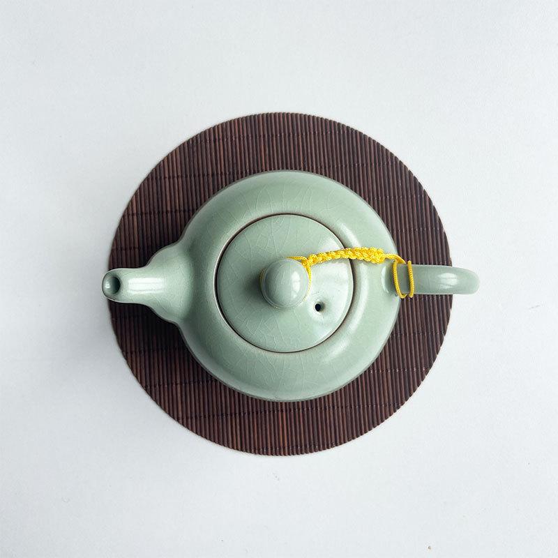 

Традиционный китайский бамбуковый чайный сервиз, овальные плетеные бамбуковые подставки для теплоизоляции, предметы первой необходимости для чайной церемонии в винтажном стиле Bamboo