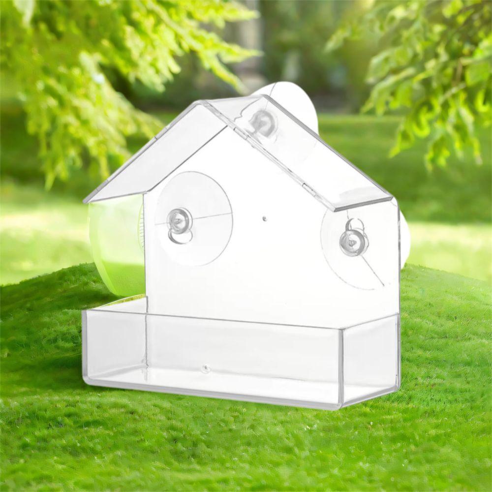 Clear Window Bird Feeders Plastic Window Bird House Windowsill Birdfeeders for Conure Budgie