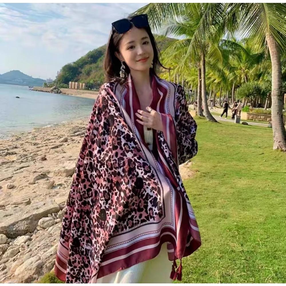 Chaka Salt Lake Great Northwest Tourism Ethnic Style Scarf Silk Scarf Women'S Summer Seaside Beach Shawl Sunscreen Thin