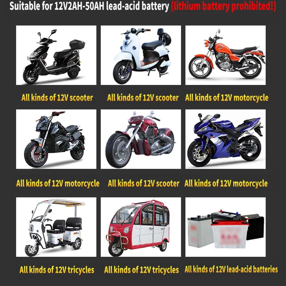 12V Auto Battery Charger Motorcycle Fast Charge Power Pulse Repair Maintainer Battery LED Display Moto Car Battery Charger