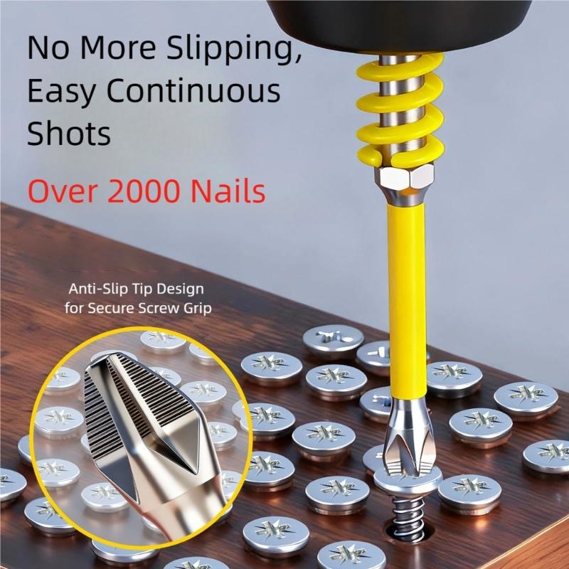 2Pcs High Strength Nonslip Drill Bit 6.35mm with Spring Loaded Feature Antislip for Electrician Tool Fastening