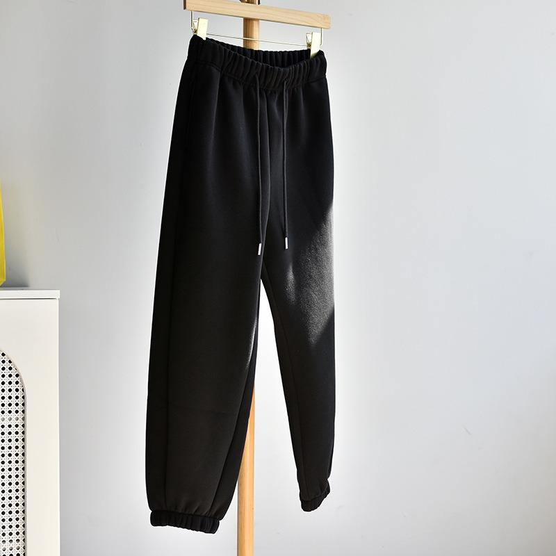 

[Мужские и женские мастер-штаны] Зимняя мужская и женская одежда extra thick air velvet повседневные штаны-джоггеры свободные спортивные брюки-джоггеры повседневные брюки S（ 40-52.5kg ） чёрный