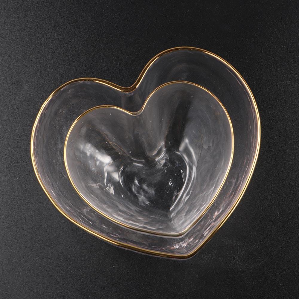 Heart Shaped Glass Heart Bowl Love Heart Candy Trays Simple Fruit Plate Fruits Salad