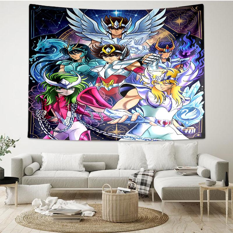 Saint Seiya Print Tapestry - Portable Wall Decor Cloth, for Home, Dorm, Travel, Bedroom, Living Room - Ideal Birthday Housewarming Gift