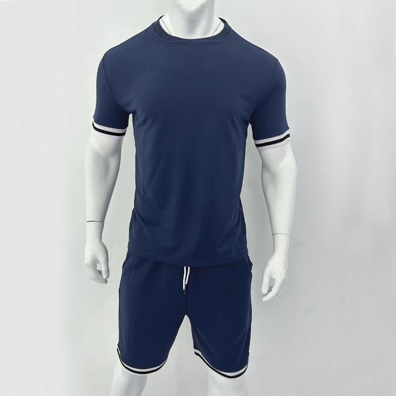 Men's Summer Sport Shorts & Round Neck T-shirt Set, Europe Style