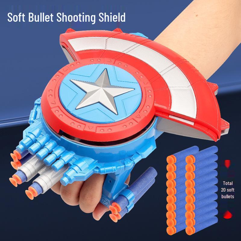 Children's Captain America Soft Bullet Launcher & Light-Up Mask Gift Set